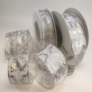 Wire edge Jacquard design ribbon