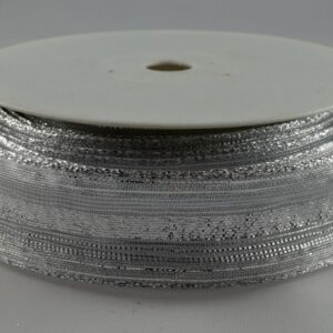 Silver Lurex wire edge ribbon