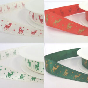 Festive ribbon with Reindeer print