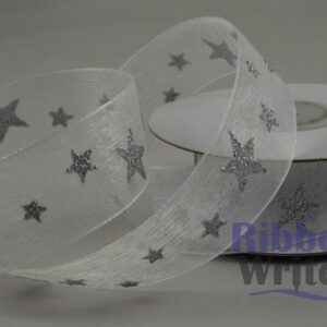 Festive Organza ribbon with star design