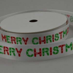 A Satin ribbon with Festive print