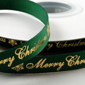 A Grosgrain ribbon with Merry Christmas Print
