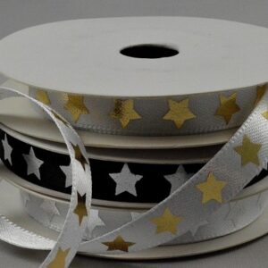 Festive Satin ribbon with Star print