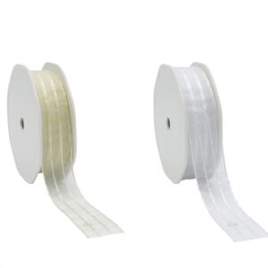 Organza ribbon with a sparkling stripe