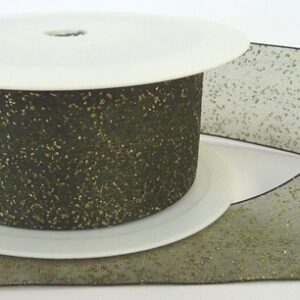 Organza ribbon with glitter finish