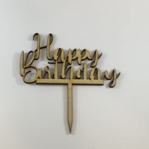 Happy Birthday Handmade wooden cake topper