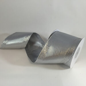Silver Lurex wire edge ribbon