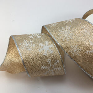 Glitter Lurex ribbon with Festive design
