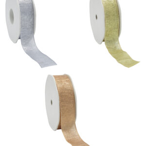 Metallic lurex wire edge ribbon