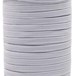 White 6.5mm flat elastic