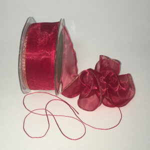 Organza pull bow with gold edge