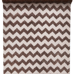 Organza table runner with glitter chevron design