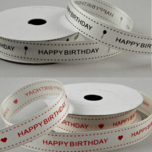 Birthday Grosgrain ribbon with Happy Birthday Print