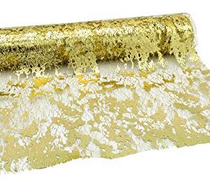 Metallic cobweb design table runner