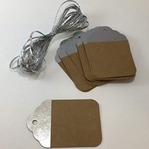 Brown Kraft tags with silver or gold foiled top